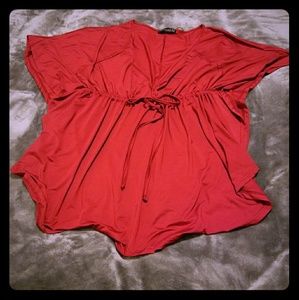 Red tunic length top